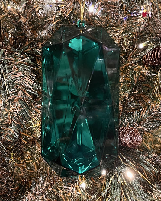 LARGE EMERALD GREEN ACRYLIC JEWEL ORNAMENT X381120
