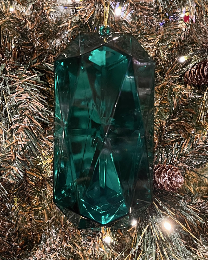 LARGE EMERALD GREEN ACRYLIC JEWEL ORNAMENT X381120