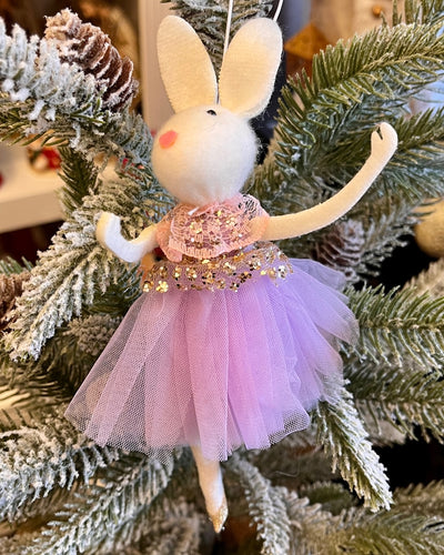 LAVENDER BALLERINA BUNNY ORNAMENT EA20935