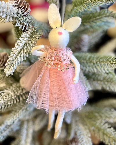 PINK BALLERINA BUNNY ORNAMENT EA20935