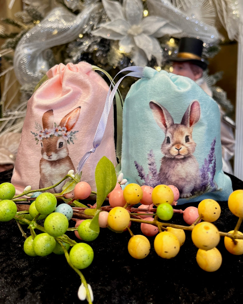 BLUE VELVET BUNNY GIFT BAG EA08599