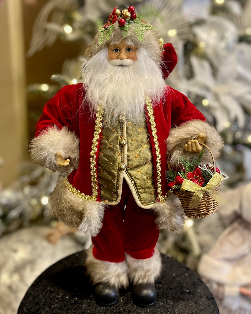 TRADITIONAL STANDING SANTA WITH BASKET 4415592