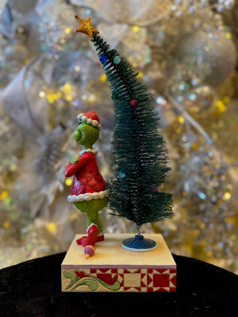JIM SHORE GRINCH ARMS CROSSED WITH BRISTLE TREE 617065