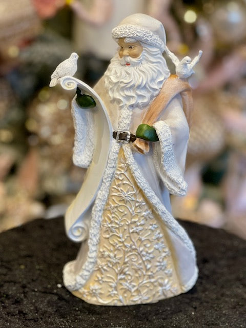 IVORY SANTA WITH LIST & DOVES 135634