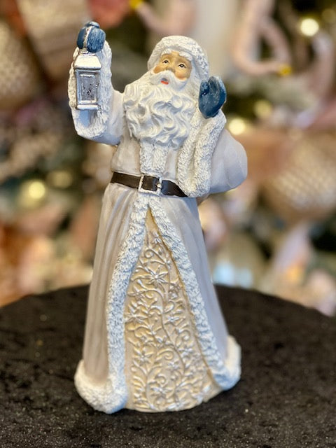 IVORY SANTA WITH LANTERN & SACK 135634