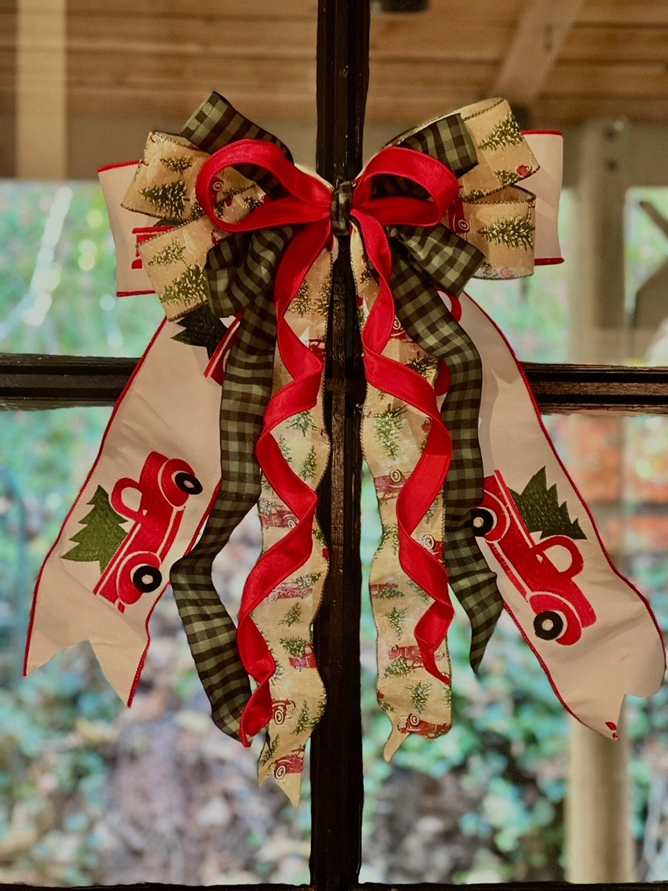 LARGE RED GREEN TRUCK BOW