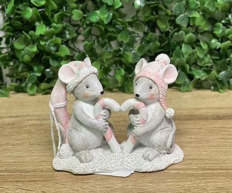 MICE WITH CANDY CANE HEART XKN91