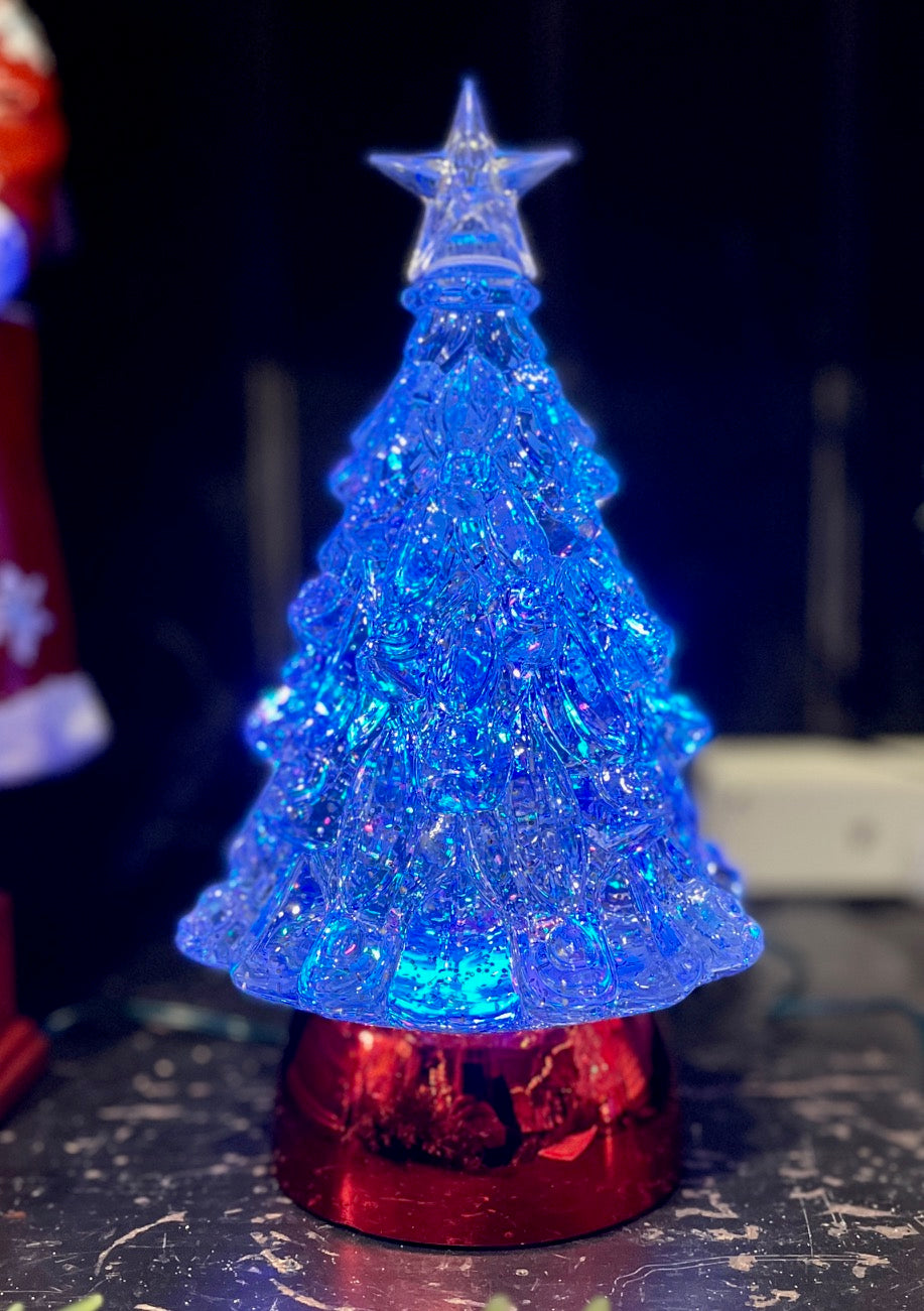 RED BASE GLITTER TREE LANTERN XACTREE41