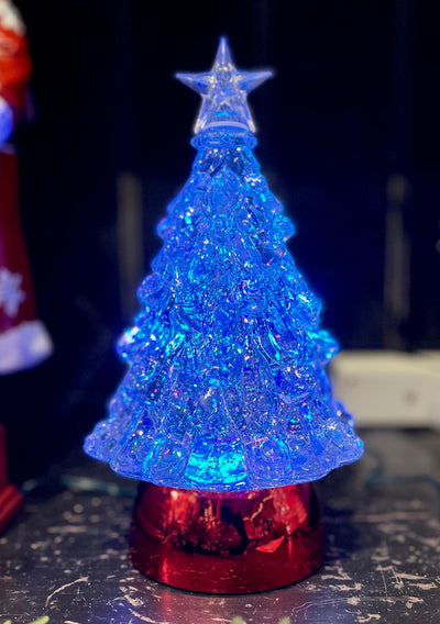 RED BASE GLITTER TREE LANTERN XACTREE41