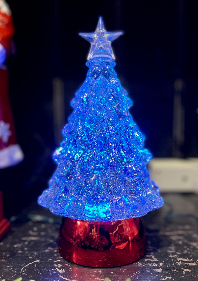RED BASE GLITTER TREE LANTERN XACTREE41