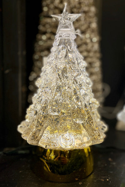 GOLD GLITTER TREE SWIRLING LANTERN XACTREE40