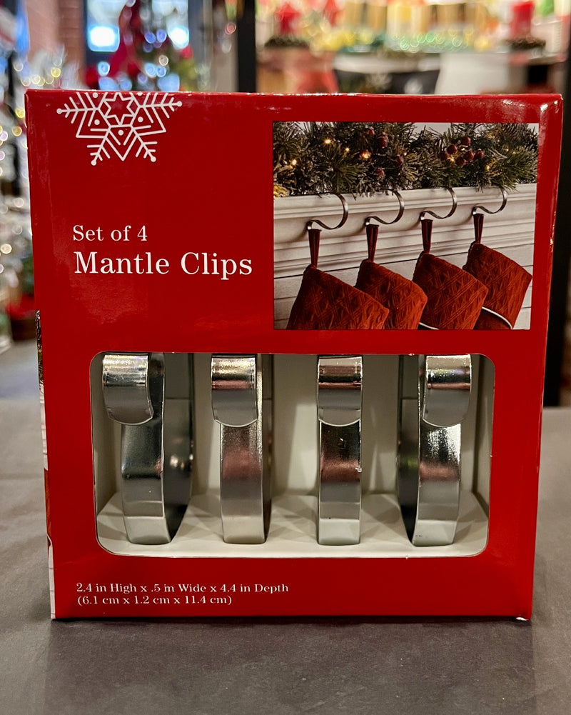 4 PACK SILVER METAL STOCKING HOLDER CLIPS 4277927