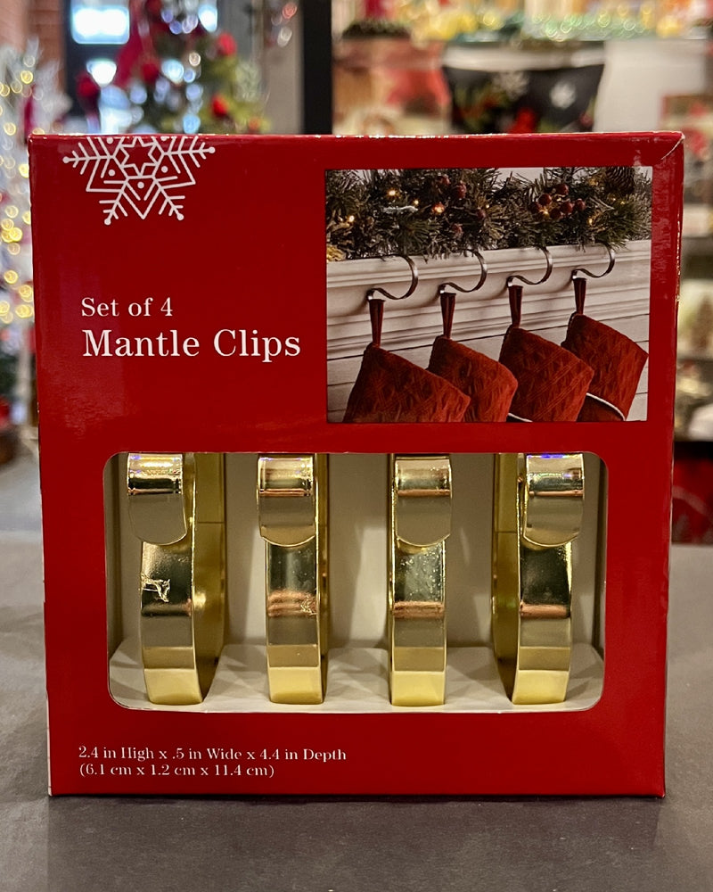 4 PACK GOLD METAL STOCKING HOLDER CLIPS 4277927