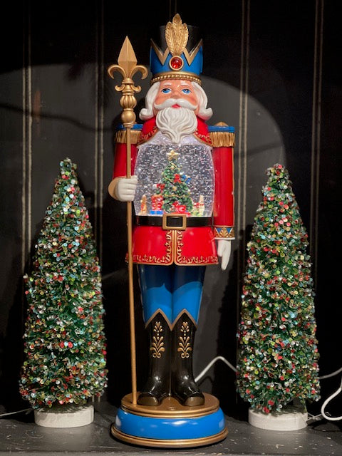 MUSICAL GLITTER LANTERN - TALL NUTCRACKER WITH TREE 19