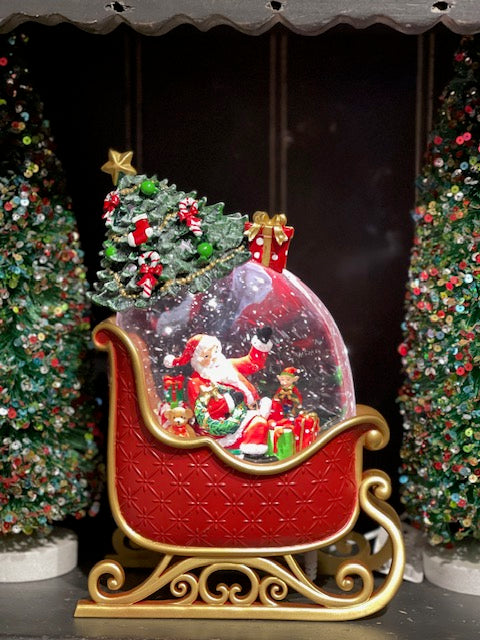 MUSICAL GLITTER LANTERN - FESTIVE SLEIGH