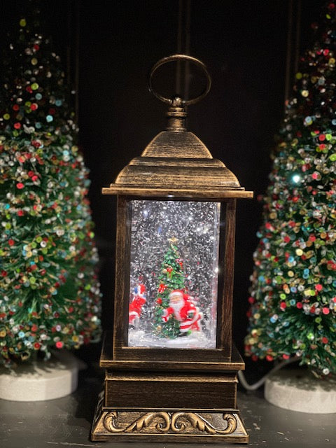 MUSICAL GLITTER LANTERN - ROTATING LANTERN WITH SANTA 20A