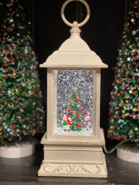 MUSICAL GLITTER LANTERN - ROTATING LANTERN WITH SNOWMAN 20B