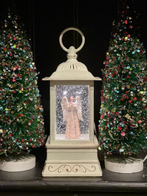 MUSICAL GLITTER LANTERN - WHITE ANGEL LANTERN 59D