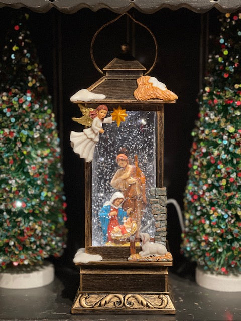 MUSICAL GLITTER LANTERN - ORNATE NATIVITY LANTERN 8