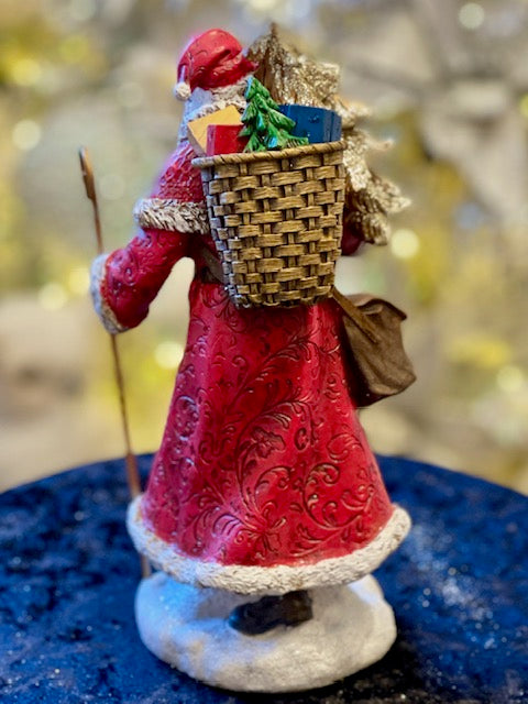 JOSEPH'S STUDIO SANTA WITH GOLD TREE & GIFT BAG 137775