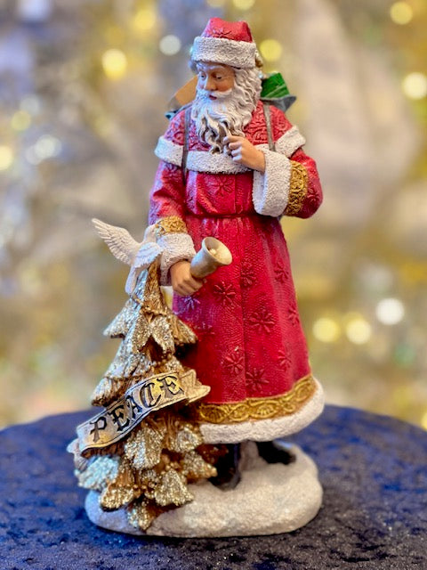 JOSEPH'S STUDIO SANTA WITH GOLD PEACE TREE & DOVE 137775