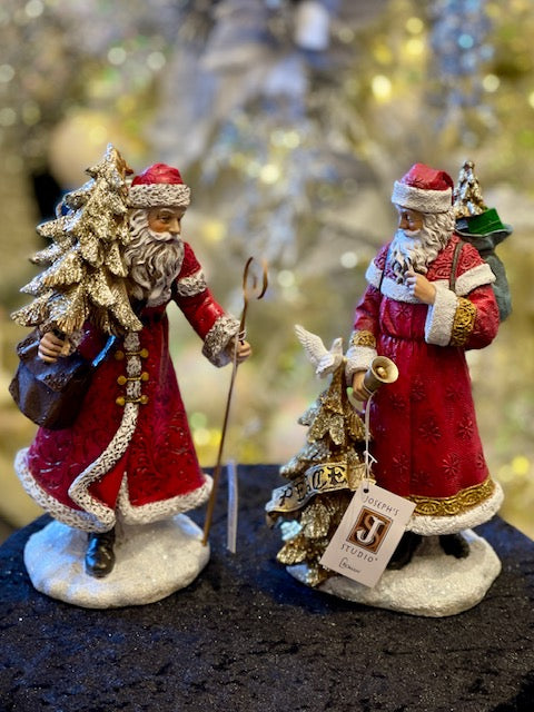 JOSEPH'S STUDIO SANTA WITH GOLD PEACE TREE & DOVE 137775