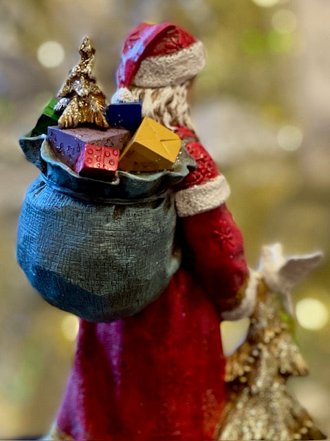 JOSEPH'S STUDIO SANTA WITH GOLD PEACE TREE & DOVE 137775
