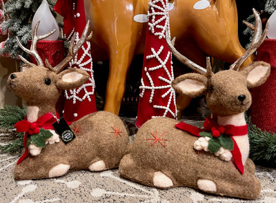 FELT 15.5 INCH REINDEER PAIR SET OF 2 4503587