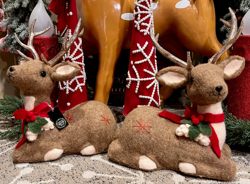 FELT 15.5 INCH REINDEER PAIR SET OF 2 4503587