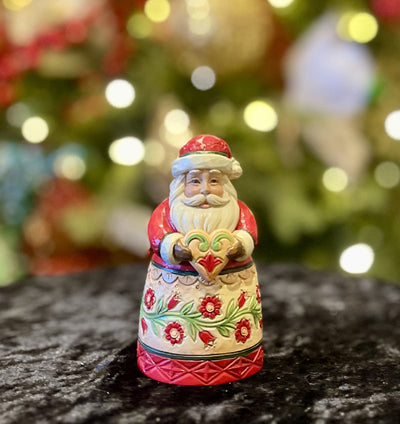 JIM SHORE HWC - MINI SANTA WITH HEART 6012959