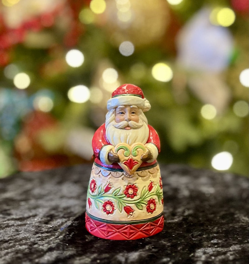 JIM SHORE HWC - MINI SANTA WITH HEART 6012959