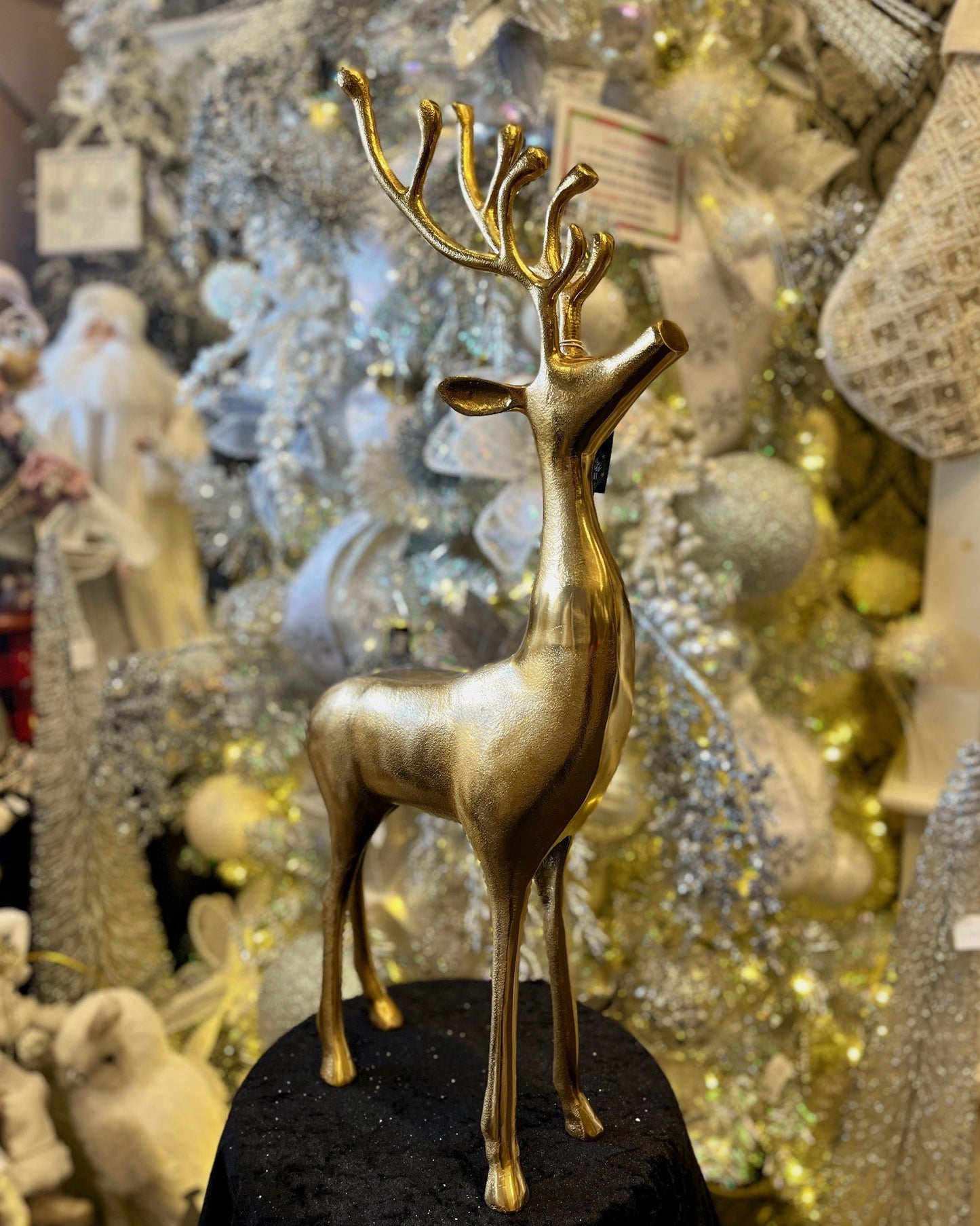 LARGE GOLD METAL DEER 