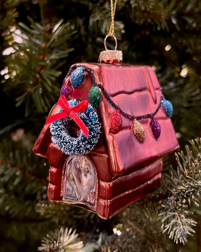 DOGHOUSE 3 INCH GLASS HANGING ORNAMENT 4512519