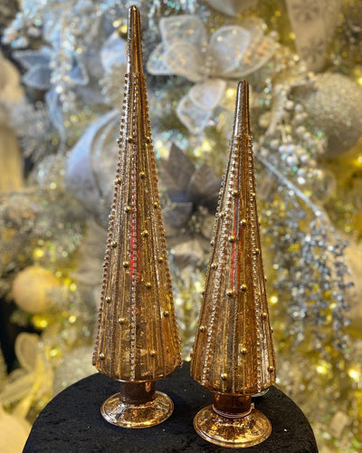 GOLD BEADED TREES SET OF 2 4524510