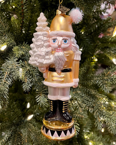 ERIC CORTINA GOLD NUTCRACKER 7 INCH GLASS ORNAMENT 4553102