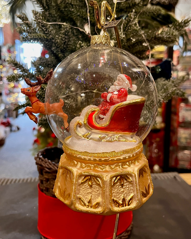 ERIC CORTINA SNOW GLOBE EXPRESS GLASS HANGING ORNAMENT 4553106