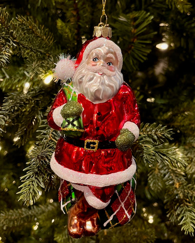 ERIC CORTINA SANTA'S COMING TO TOWN 6 INCH GLASS ORNAMENT 4553110