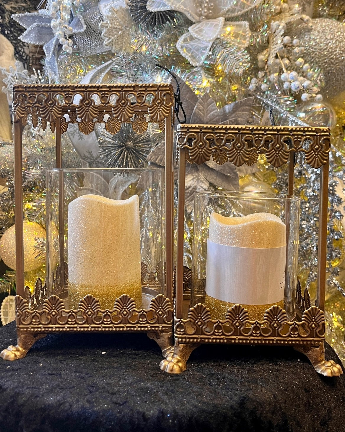 GOLD LANTERN 8 INCH WITH GLASS INSERT 4559166