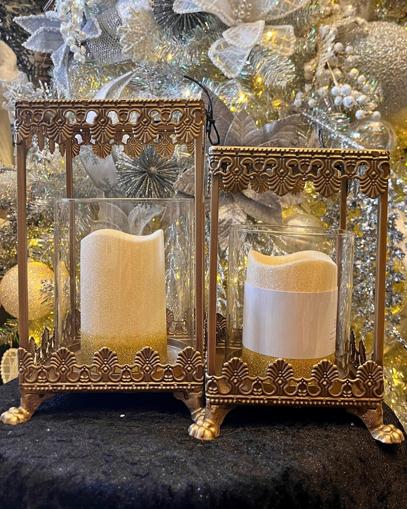 GOLD LANTERN 8 INCH WITH GLASS INSERT 4559166