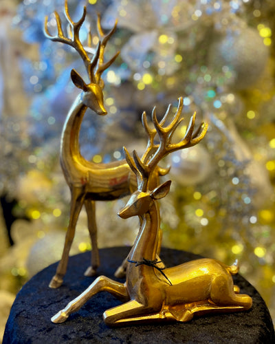 SET OF 2  14 INCH GOLD DEER 4512106