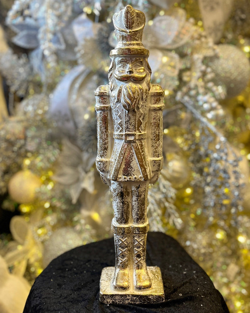 WHITEWASH GOLD NUTCRACKER 19 INCH 4516701