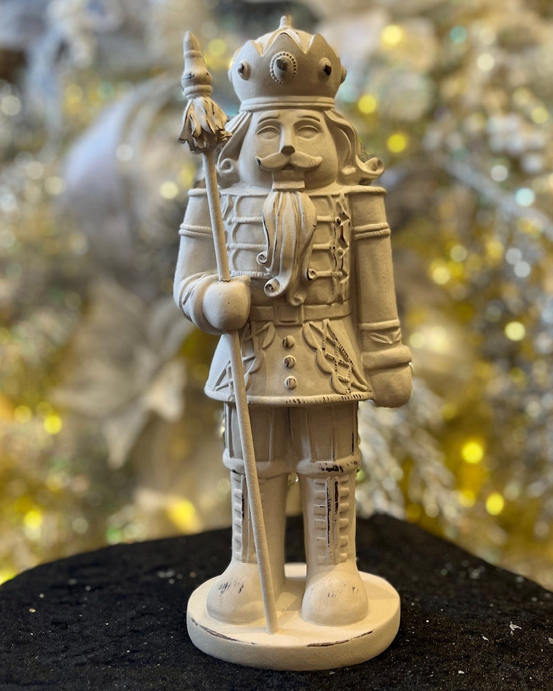 WHITE WASH NUTCRACKER WITH STAFF 4512160