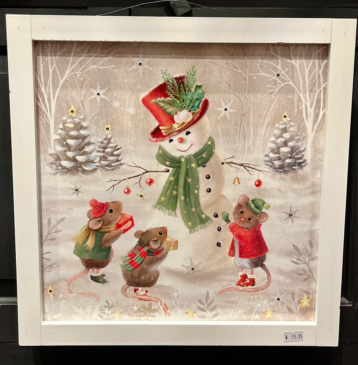 LED BOX WOODEN SNOWMAN SCENE 4516604
