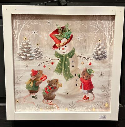 LED BOX WOODEN SNOWMAN SCENE 4516604