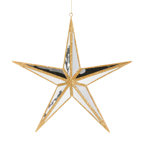 FIVE POINTED MIRROR STAR 11.25 INCH ORNAMENT 4524587