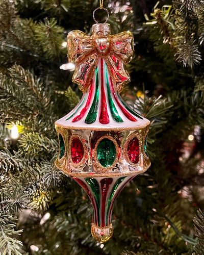 RED GREEN & GOLD FAIRGROUND FINIAL ORNAMENT 4524846