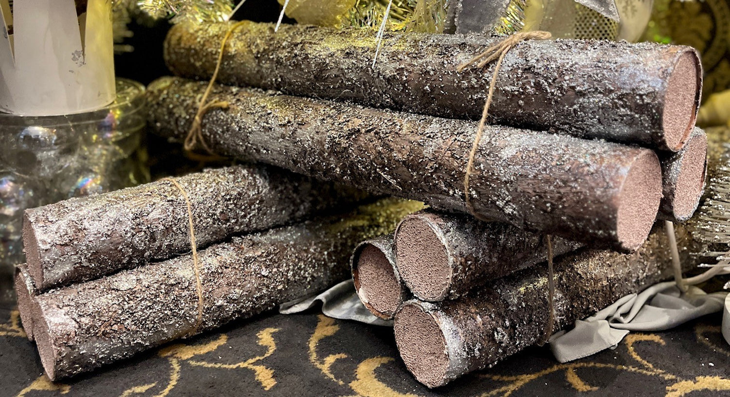 GLITTERED LOG BUNDLE 24 INCH 4541911