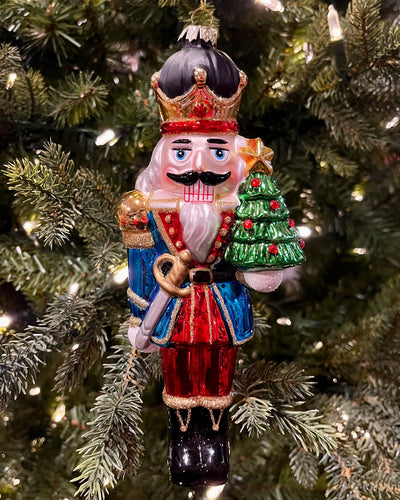 GLASS NUTCRACKER 8.25 INCH HANGING ORNAMENT 4552902