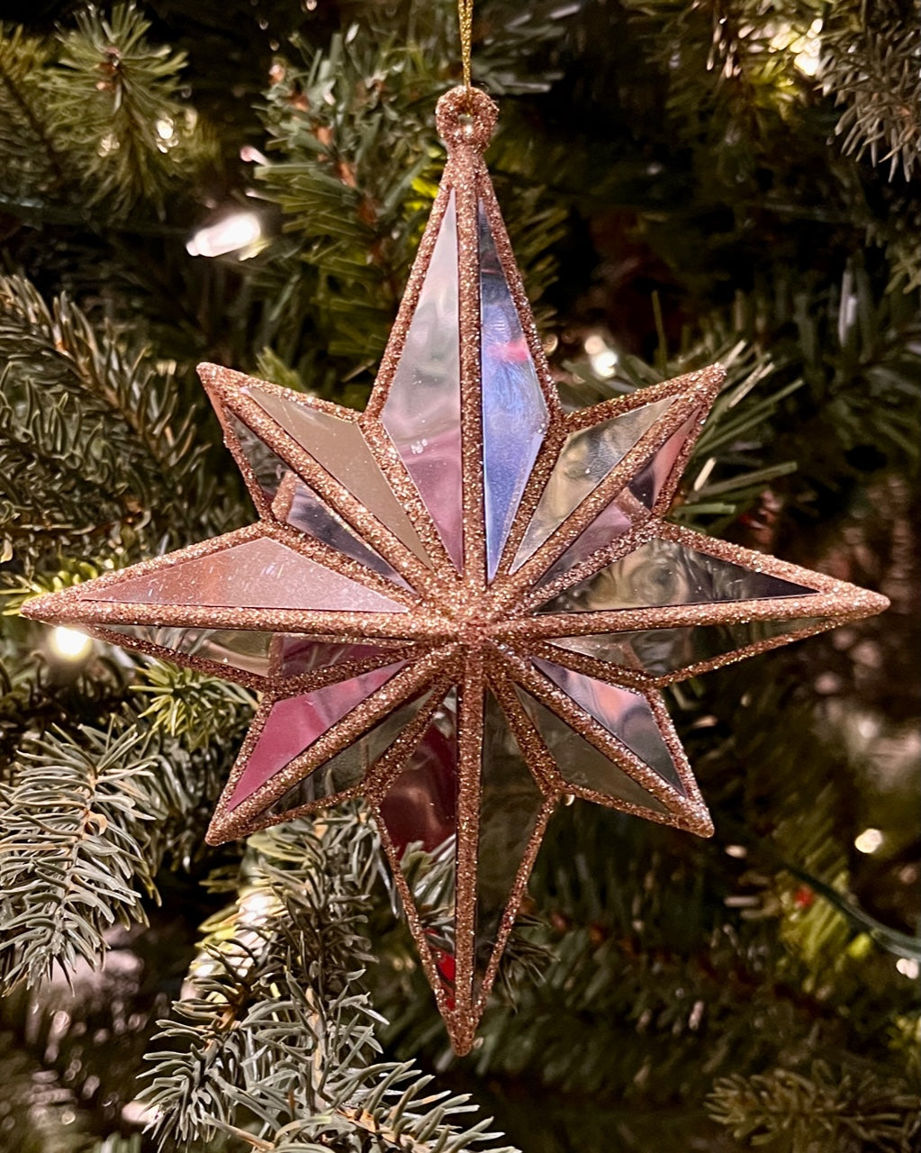 MIRRORED NORTH STAR 5.75 INCH ORNAMENT 4524589