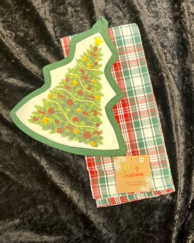2 PACK TREE TEA TOWEL & POT HOLDER 8451-PK